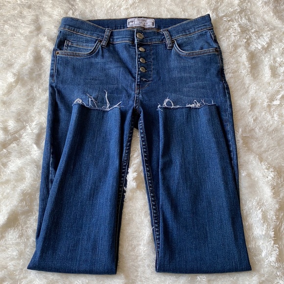 Free people blue jeans buttons fly size 28 - Picture 6 of 13